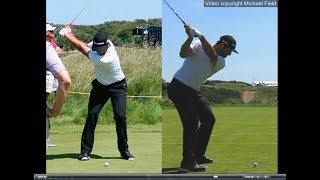 Jon Rahm golf swing  Long Iron faceon amp downtheline July 2017 [upl. by Ecyt]