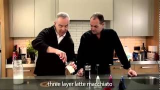 aerolatte  milk frother makes three layer caffè latte macchiato [upl. by Nylodnarb]