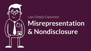 Misrepresentation and Nondisclosure  Contracts  Defenses amp Excuses [upl. by Letitia]