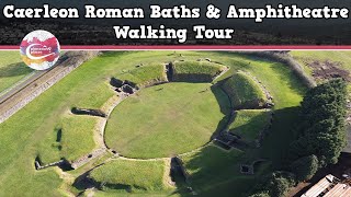 CAERLEON ROMAN BATHS amp AMPHITHEATRE WALES  Walking Tour  Pinned on Places [upl. by Airitac695]