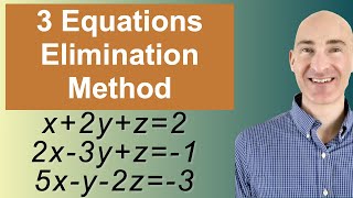 Solving Systems of 3 Equations Elimination [upl. by Caleb334]