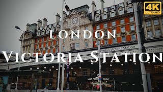 London Victoria Station Walk Through England 4K [upl. by Nilkcaj604]