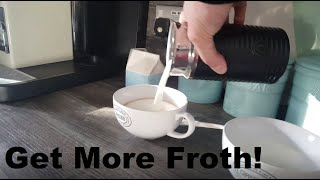 How to Get More Froth from Your Nespresso Coffee Aeroccino  Nespresso tips and help [upl. by Nojid]