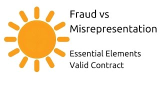 Fraud vs Misrepresentation  Other Essential Elements of a Valid Contract  CA CPT  CS amp CMA [upl. by Aubreir964]